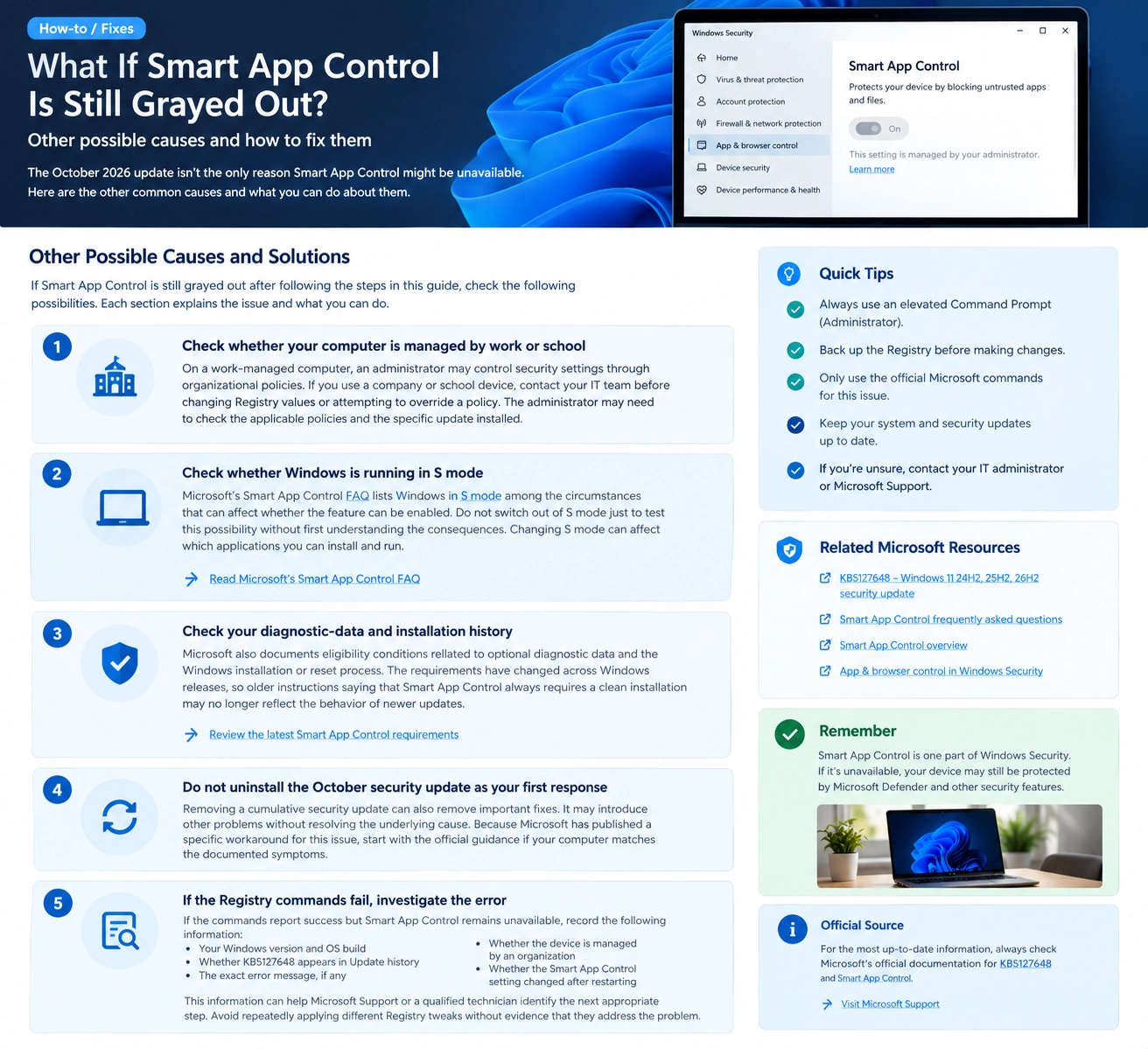 What If Smart App Control Is Still Grayed Out?