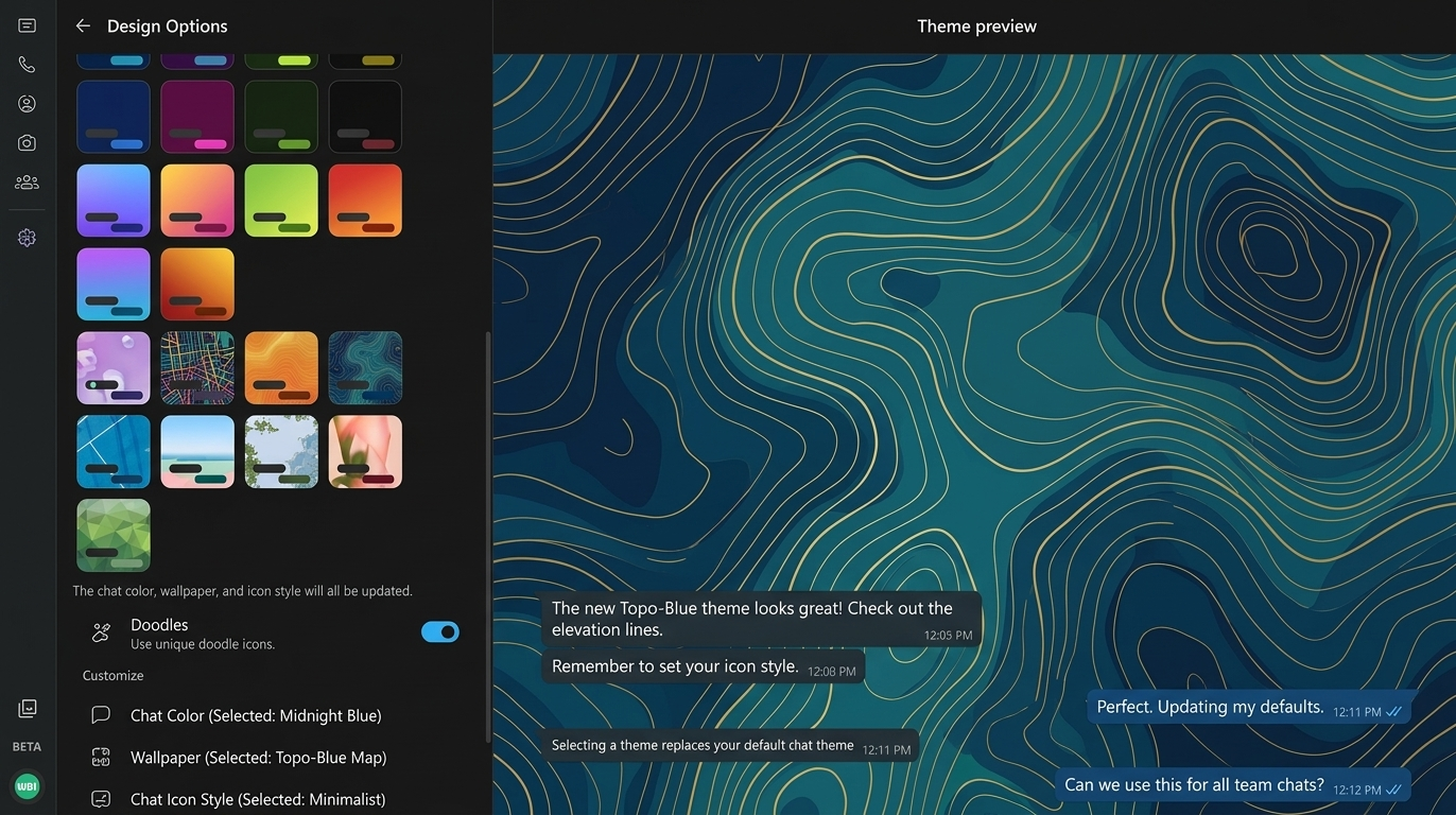 WhatsApp Web chat themes and customisation options